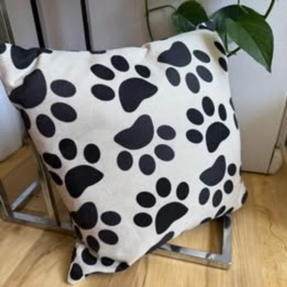 Pet Paw Print throw pillow